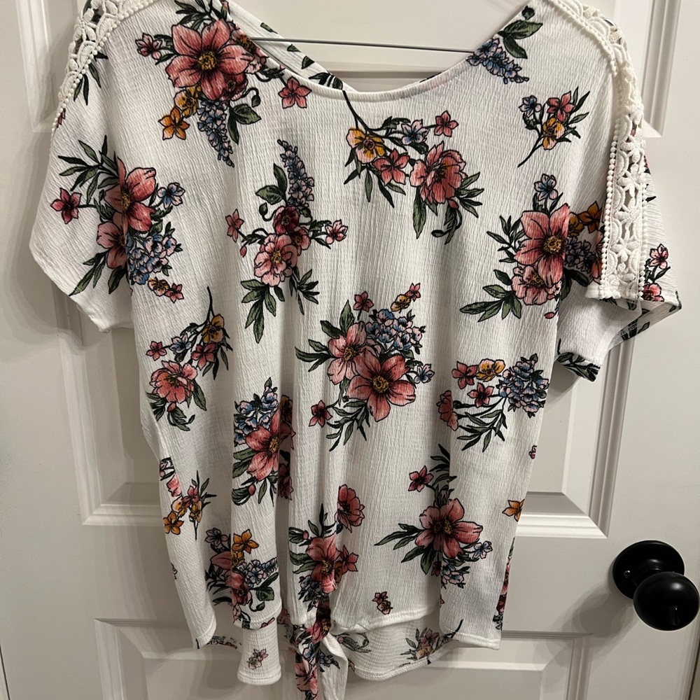 White floral IZ BYER shirt